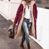 Slim Fit Double Sided Hooded Cotton Cardigan Jacket Long Sleeve Solid Color Coat