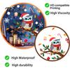 Creative Gift for Friends Cute Christmas Owl Window Sticker, Snowy Branch Candy Glass Decal, Waterproof Self Adhesive Seasonal Wall Art Xmas