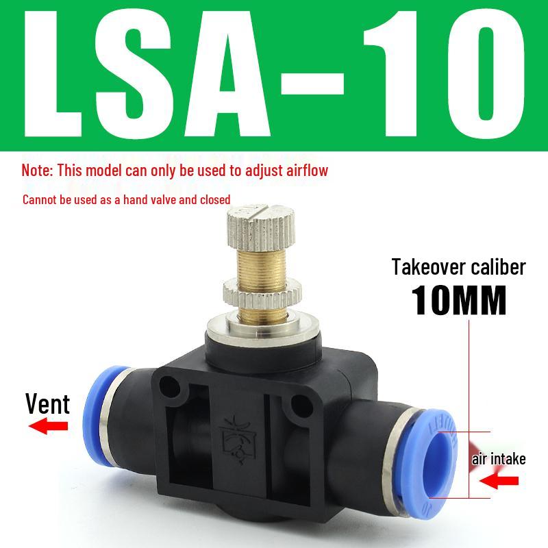 Adjustable Airflow Throttle Valve with Quick Connect (LSA 4/6/8/10mm)