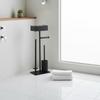 Toilet Paper Stand with Brush and Shelf Easy Assembly Bathroom Storage Rack with Toilet Brush Bathroom Tissue Storage Rack