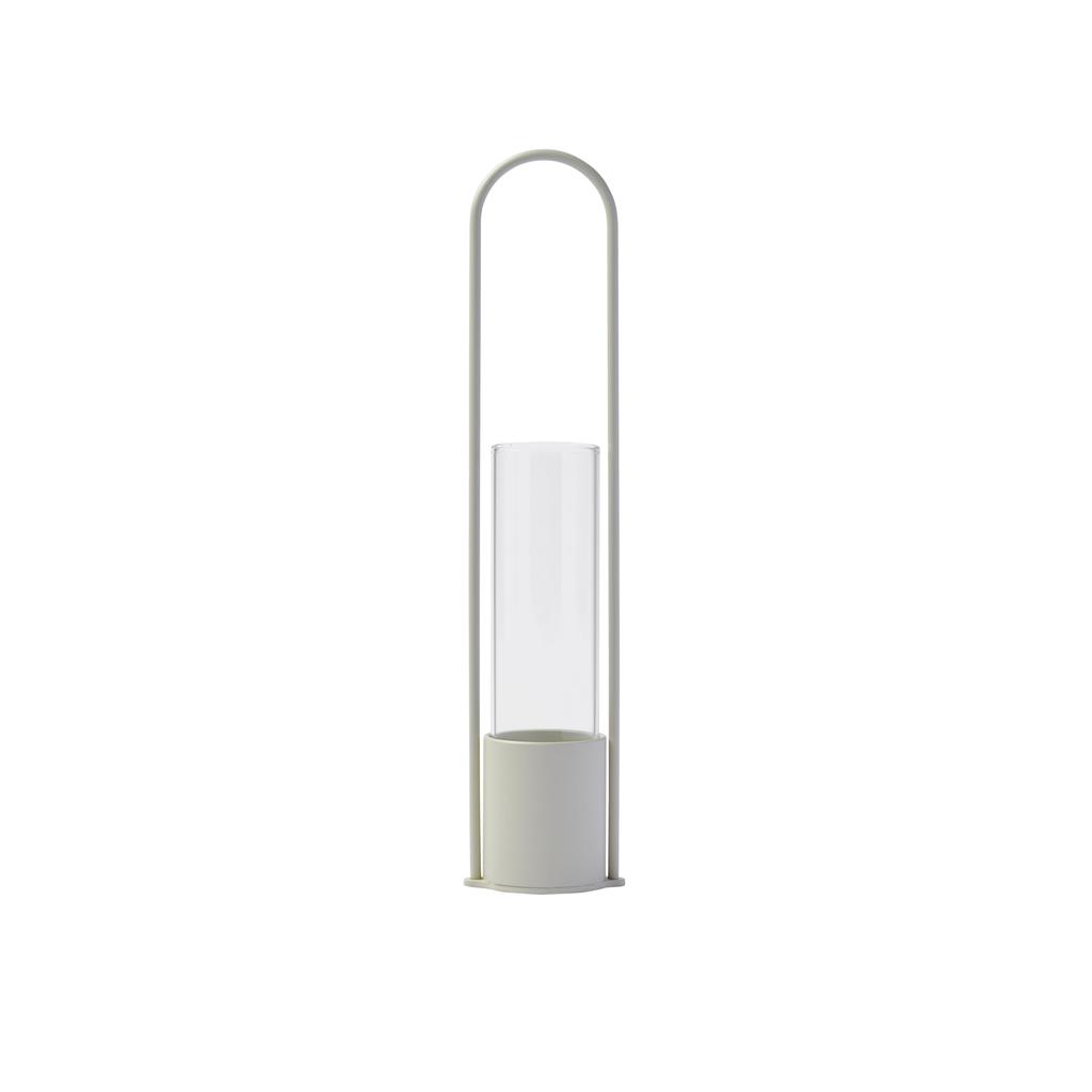 TETSUNAGI Flower Vase (Beige) [Made In Tsubame-Sanjo] Mini Steel and Glass Test Tube Vase, Made In Japan, Ideal for Home Decor, Plant Accessories,