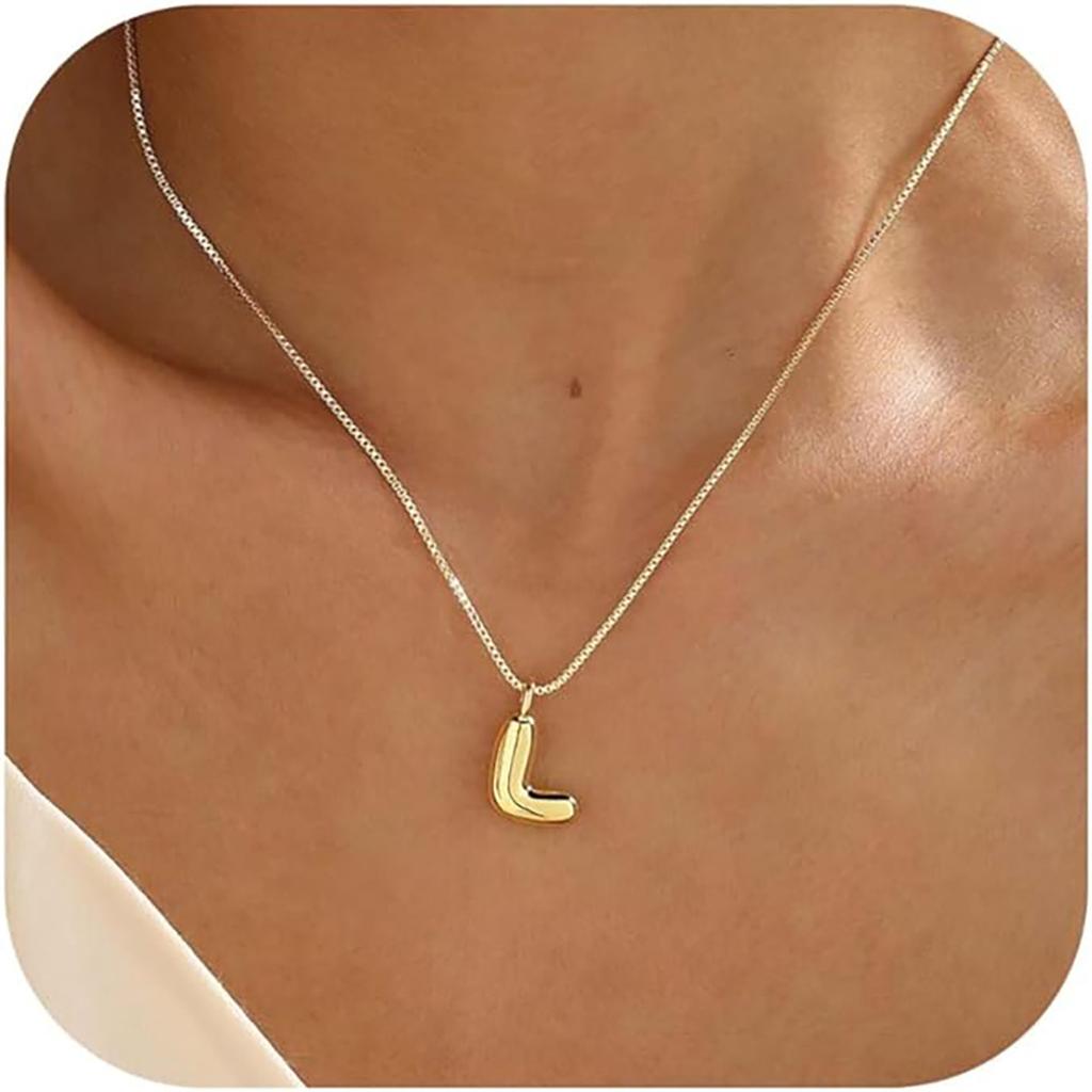 Elegant And Minimalist 26 Letter English Necklace With Bubble Gloss Letter Pendant, Women's Gift Collarbone Chain