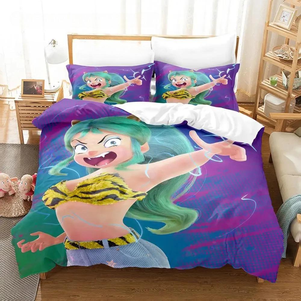 Urusei Yatsura Lum Bedding Set Single Twin Full Queen King Size Bed Set Aldult Boys Bedroom Duvet cover Sets Anime