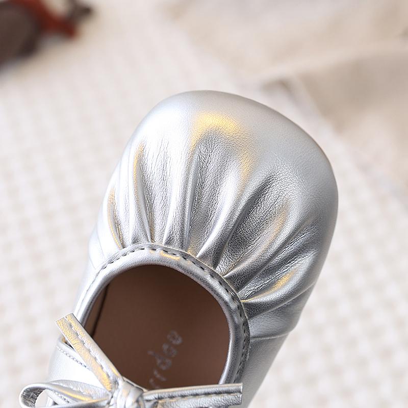 Spring Girl's Princess Shoes Fashion Wrinkled Hook-loop Daily Kid's Flat Shoe Solid Colors Anti-slip Casual Children Shoes