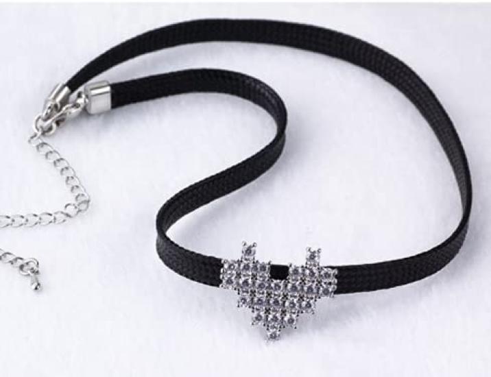 [AVANCE] Halskette, Herz-Choker, Zirkonia, Damen