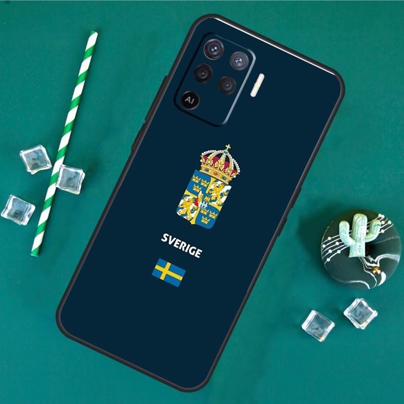 Sweden Flag Case For Oppo A40 A60 A80 A16 A76 A96 A18 A38 A58 A78 A98 A91 A15 A17 A74 A94 A54 A57S Cover