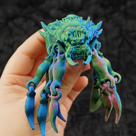 3D Printed Articulated Spider Model, Flexible Animal Figure with Movable Joints for Halloween Home Office Desktop Decor