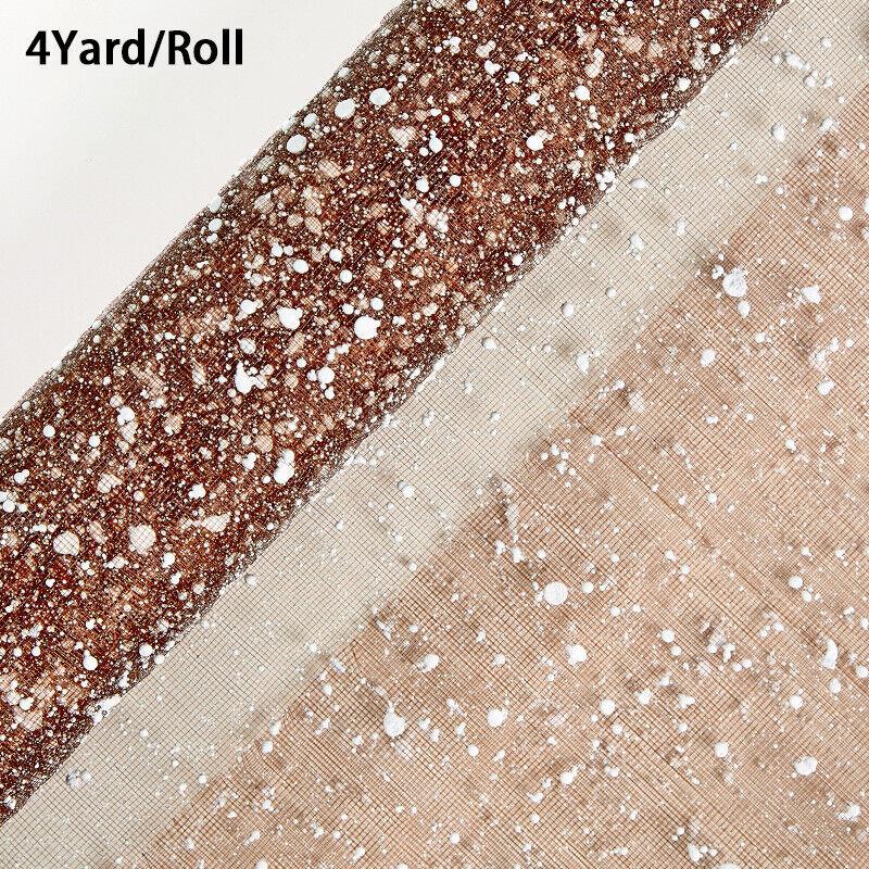 50cmx4yard Roll Beautiful Silk Screen Flower Packaging Gauze Snow Dot Yarn Net Bouquet Pack Gift Wrappging Soft Clear roll Yarn