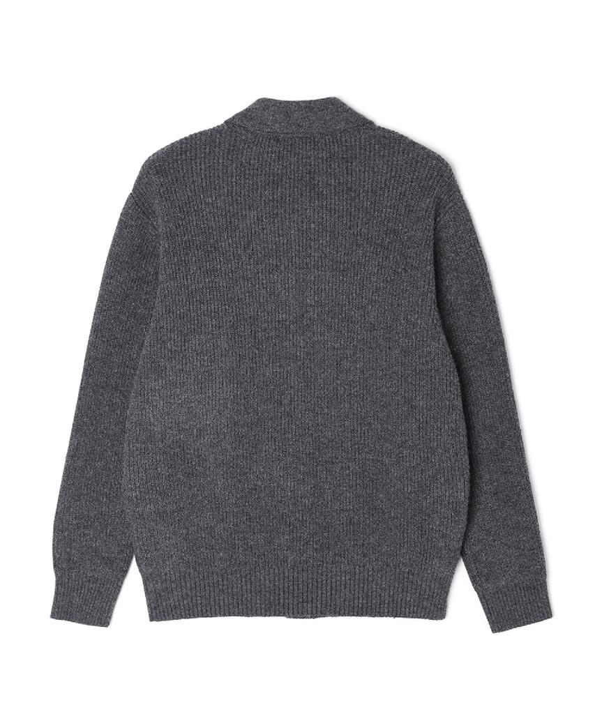 Adhoc Men'S Classic Collar Knit Cardigan (Dk-Grey) (Hc2Gdk1)