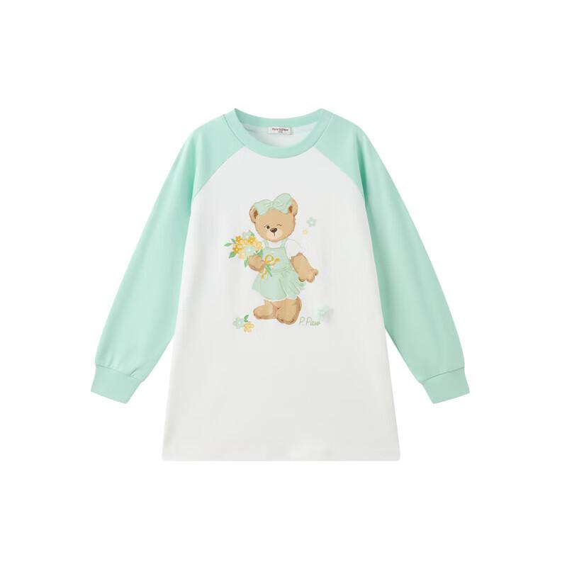 PawinPaw Girls  Cartoon Bear Print Color Block T-shirt 110