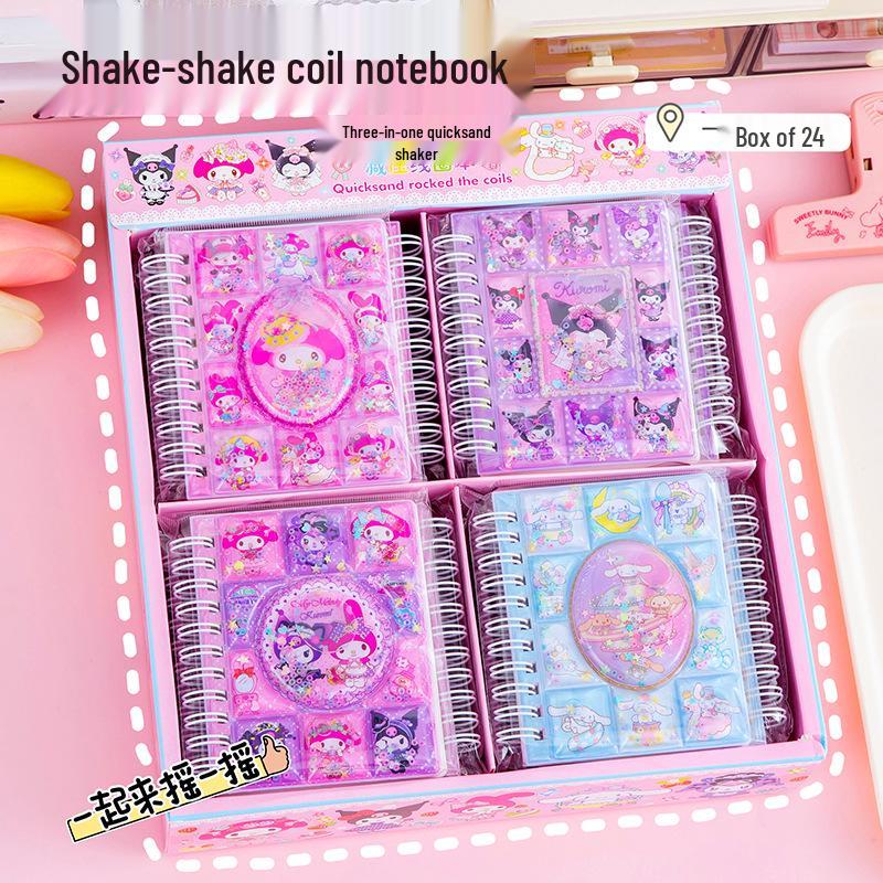 

Красочный мультяшный блокнот на спирали формата А7 с песочной анимацией - Портативный мини-блокнот-шейкер для студентов