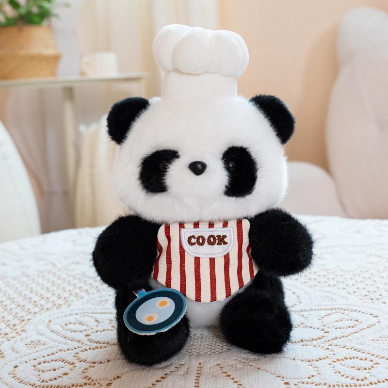 Chef Series Cute Animal Plush Toys Soft Fluffy Cat Chick Penguin Panda Cook Elephant Stuffed Animals Adorable Kitchen Home Decor