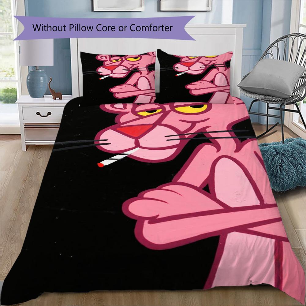 Pink Leopard Print Pattern Bedding,Quilt Set Quilt Cover Pillowcase Home Birthday Gift (1*duvet Cover+2*pillowcase,without core)ZSJT0917173