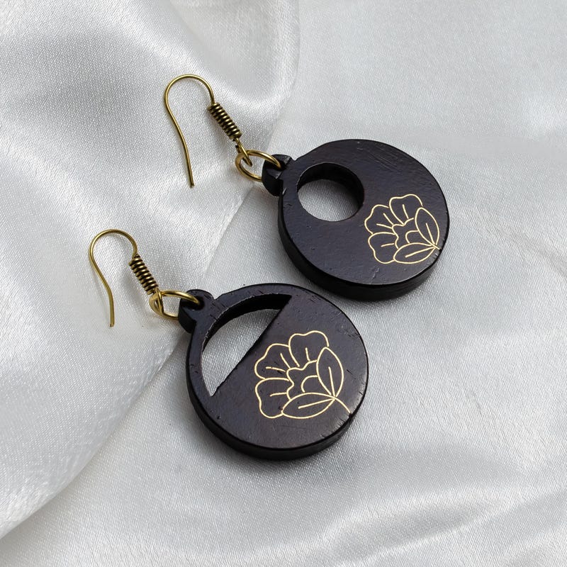 

Rosewood Flower Earrings: Handmade Boho Jewelry