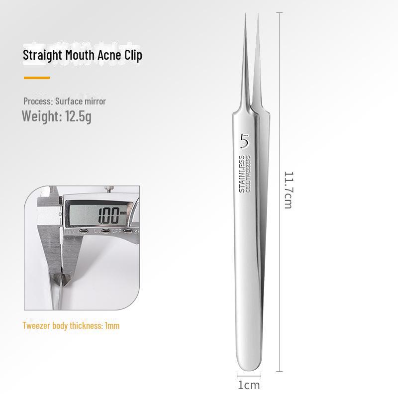Stainless Steel Acne Needle & Blackhead Tweezers Set