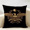 Gold Imperial Eagle Rome SPQR Cushion Cover Natural Linen Organic Fabric DoubleSided Printing Room Sofa Decor Pillow Case
