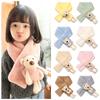 Accessories Shawl Faux Fur Plush Windproof Warm Bib Neckerchief Plush Scarfs Bear Cross Scarf