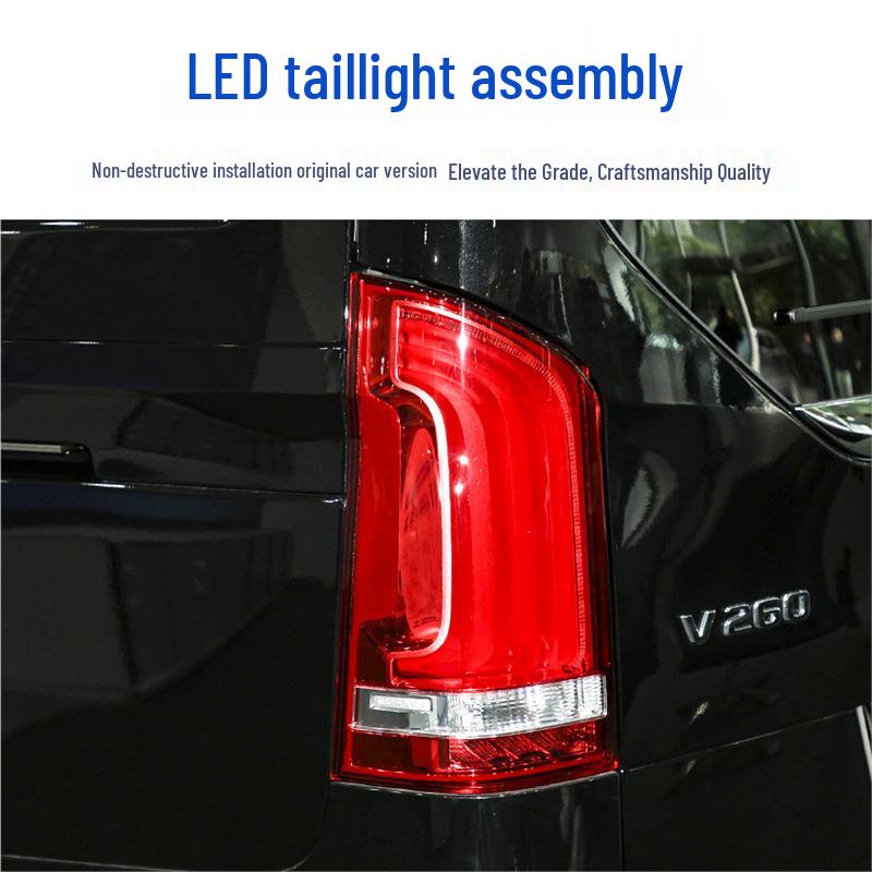 Compatible with Mercedes-Benz Vito V-Class 2016-2025 Rear LED Lamp Assembly with Sequential Turn Signal for V260 High-End Models.