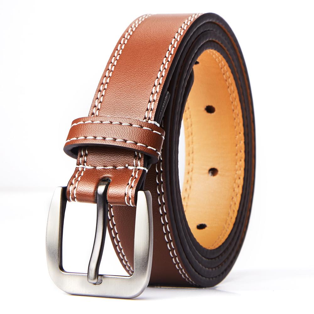 European & American Style Pin Buckle Leather Belt - Elegant INS Style for Women