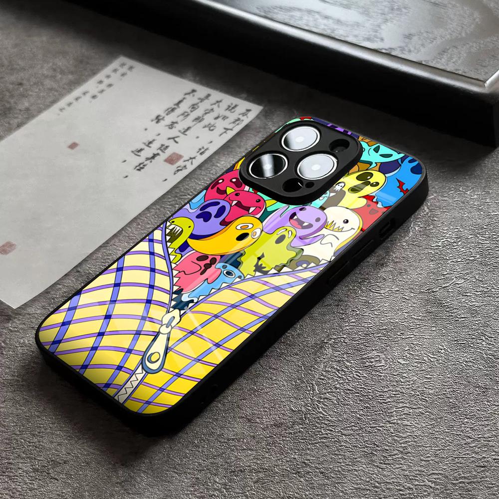 Monster Party Phone Case For IPhone 17 Pro Max 14 Pro 15 12 11 13 Mini X XR XS 16 Plus SE Glass Cover