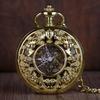 Gold Vintage Mechanical Pocket Watch Personalised Hollow Skeleton Antique Hand Wind Fob Watch For Men Women