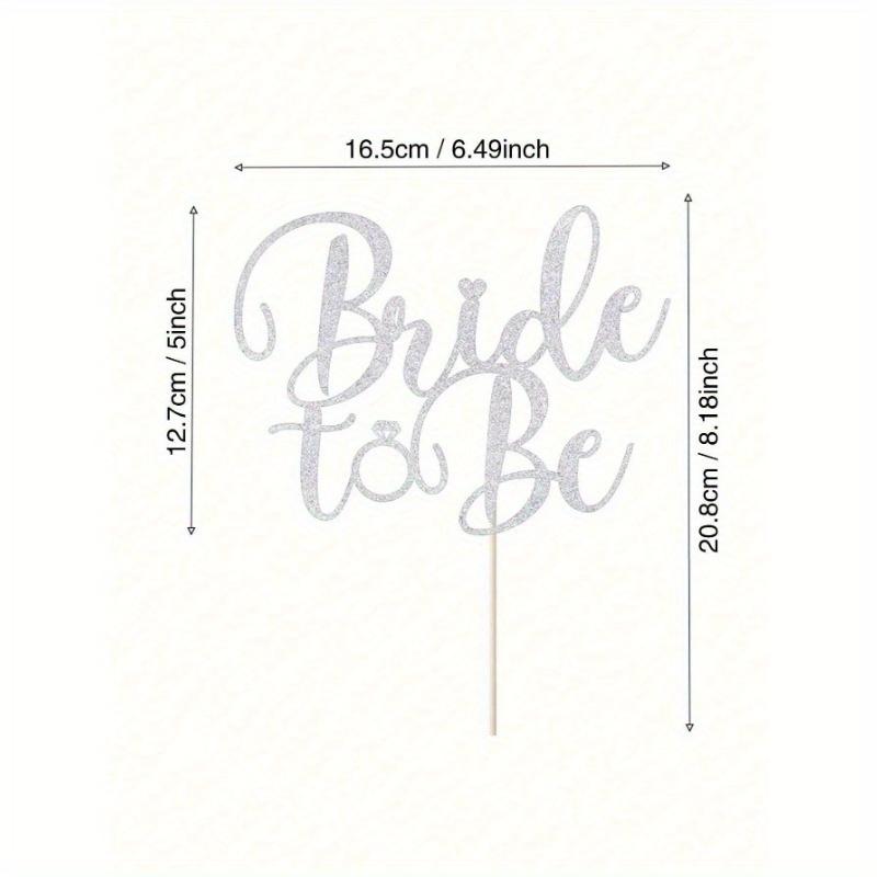 Silvery Glitter 'Bride To Be' Cake Topper - Perfect For Bridal Showers, Engagements & Bachelorette Parties