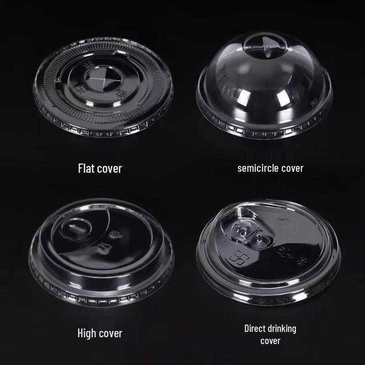 98mm PET Milk Tea Cup Lid - High Quality, Transparent, Flat, Spherical, Tall, Direct Drinking Design