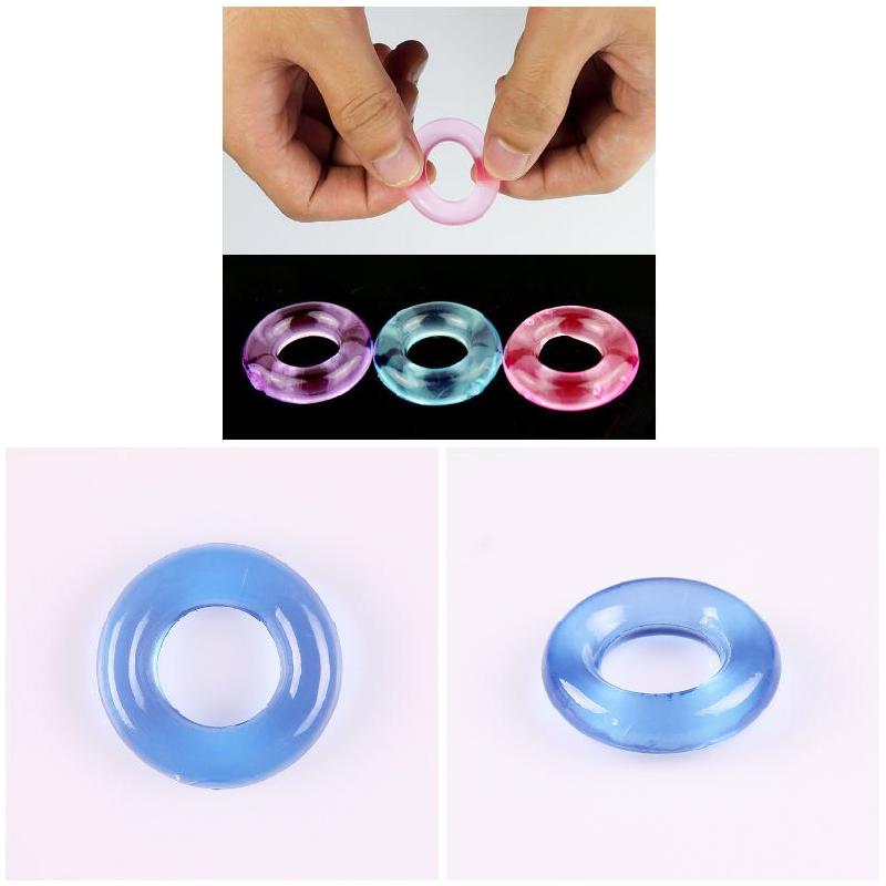 6pcs Men's Cock Ring Sets Sex Toys For Men Penile Ring Silicone Jelly Cockring Penis Lasting Ring Random Color Cock Sex