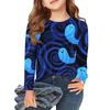 Girls Long Sleeve T Shirts Kids Fall Tops Crewneck Halloween Printed Basic Tees 3-9Y