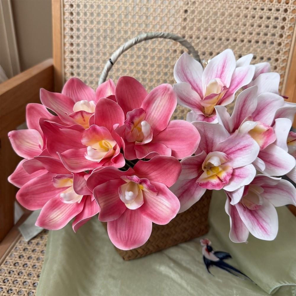 Magnolia Simulated Orchid Bouquet Real Touch Silk Fake Flower Wedding Decoration