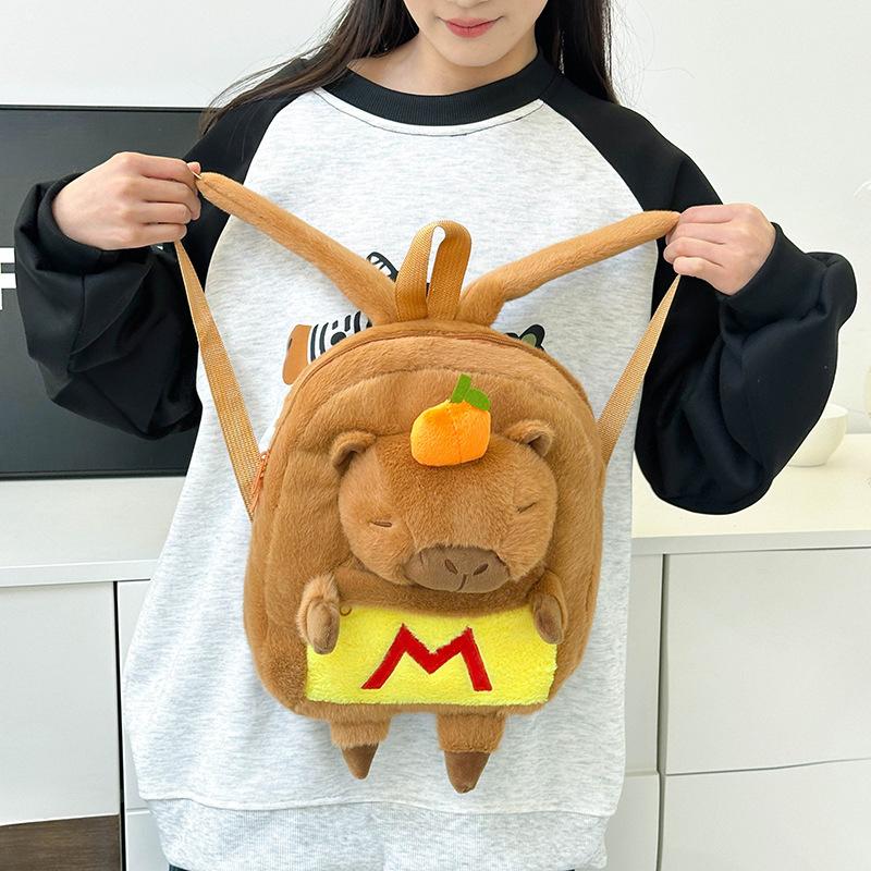 Kawaii Pluszowy Plecak Kapibara dla Kobiet Wszechstronna Kreskówkowa Zabawna Torba Crossbody Kapibala Duża Pojemność Torba Tote