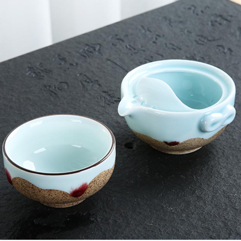 Hurtowy porcelanowy zestaw do herbaty 1 dzbanek 1 filiżanka, wysokiej jakości piękny i elegancki czajniczek Gaiwan i filiżanki łatwo podróżny czajnik