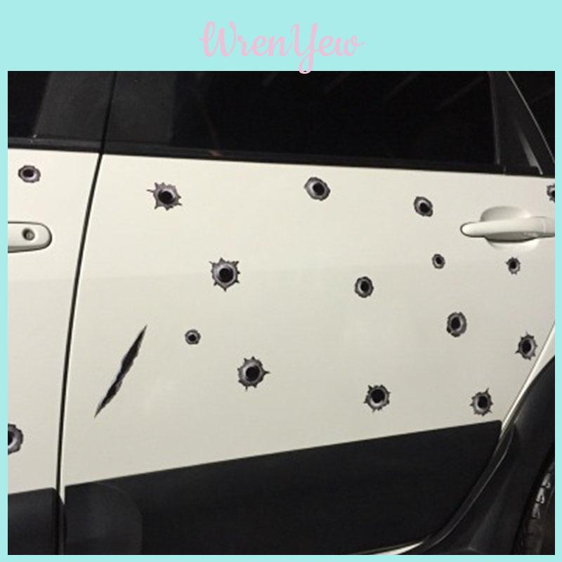 Stickers Side Car Auto Bullet Hole Motorcycle Decoration Sticker 3d Styling Car