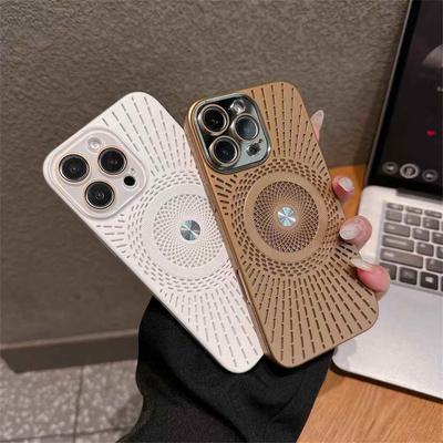 Luxusní PC chladící obal na telefon iPhone 16 15 14 13 12 Pro Max magnetický dutý nárazuvzdorný kryt