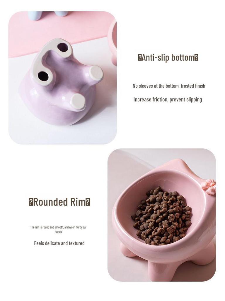 Ceramic Cat and Dog Food Bowl - Cute and Functional Pet Feeding Dish
