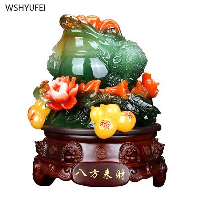 Harzhandwerk Chinesischer Stil Wohnmöbel Die Basis kann sich drehen Shop Finanzen Goldkröte Dekoration Heimdekorationszubehör