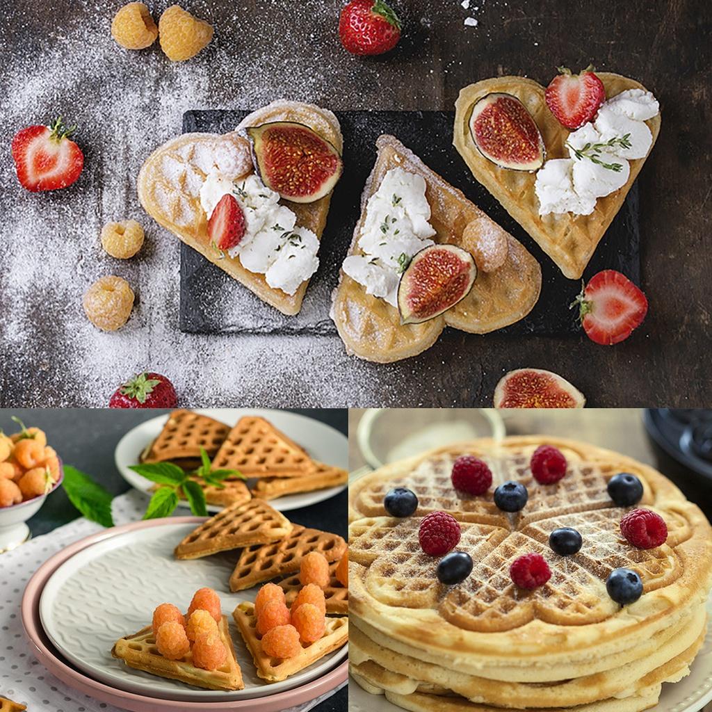 1200W 220-240V Bubble Egg Cake Oven Breakfast Waffle Machine Electric Baking Pan 50/60Hz Multi-functional Double‑Head Waffle Maker