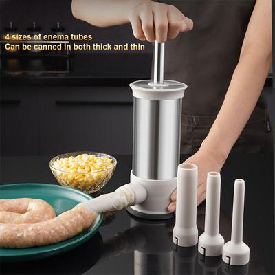 Sausage Filler Fast Sausage Filling Small Sausage Tool with 4 Nozzles Home Made Homemade Sausage Tool BBQ Kitchen Tool