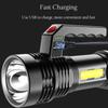 Powerful LED Portable Flashlight COB side lights Built-in Battery USB Rechargeable Household Waterproof Torch Outdoor Camping