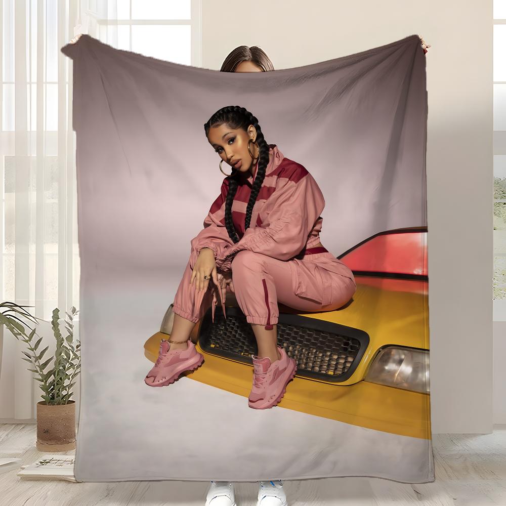 Sängerin Cardi B Wurf Kinderfreundliche Flanell-Kuscheldecke Weich Warm Antistatisch Waschbar Ganzjahres