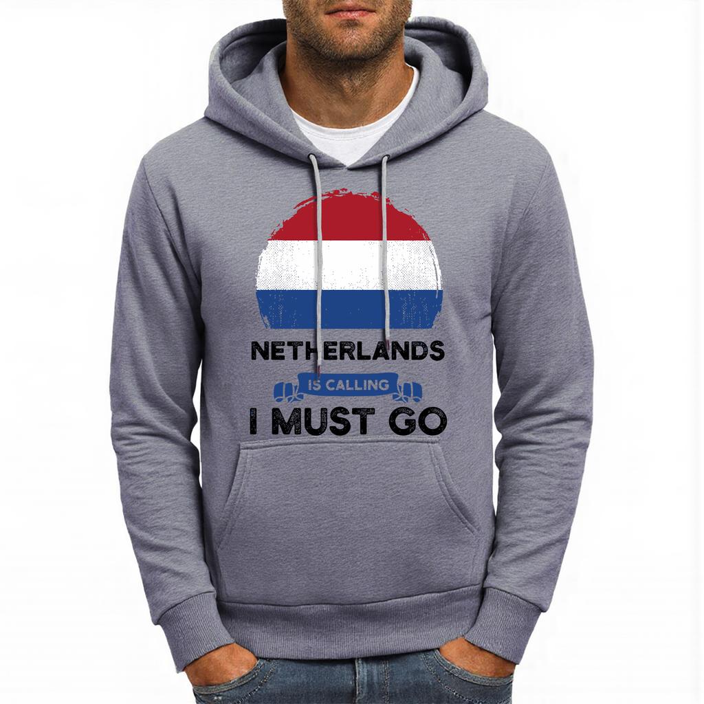 Netherlands Is Calling I Must Go Printing Men Hoodie Multicolor Loose Hoody Autumn Fleece Streetwear Hip Hop Pocket Man Hoodies