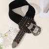 Wind Lady Double Buckle Wide Belt Retro Elastic Elastic Waist Seal Waist Decoration