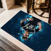 Argentina Football Player Pose Floor Mat Design for Foyer Study room Hallway Playrooms Anti-slip Rug Anime Office Decor