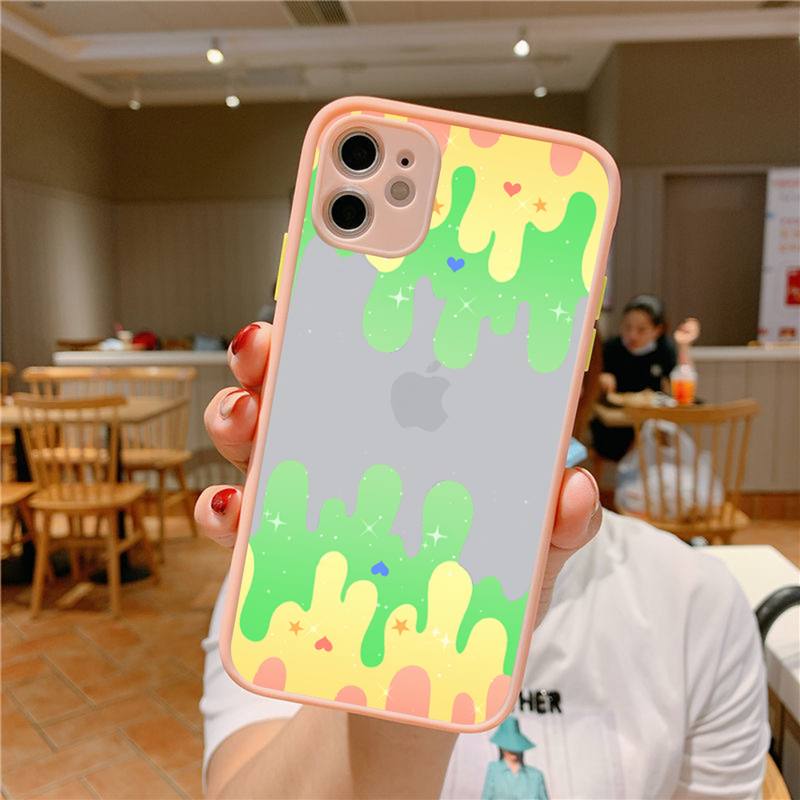 Melted Colorful Painting Phone Case for iPhone X XR XS 7 8 Plus 11 12 13 pro MAX 13mini Translucent Matte Case