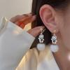 Bow Snowman Plush Ball Bear Christmas Stud Earrings Santa Claus Dangle Earrings Drop Earrings