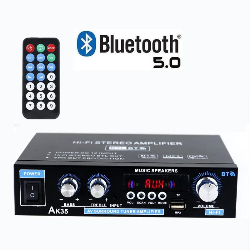 AK35 Bluetooth Stereo Audio Amplifier Home Karaoke Sound System Two Channel Car Digital Amplifier 12.5X19X4.5CM
