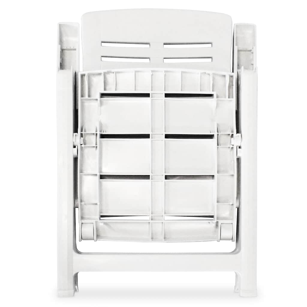 vidaXL 2 Pieces Adjustable Folding Chairs Made of Plastic, White