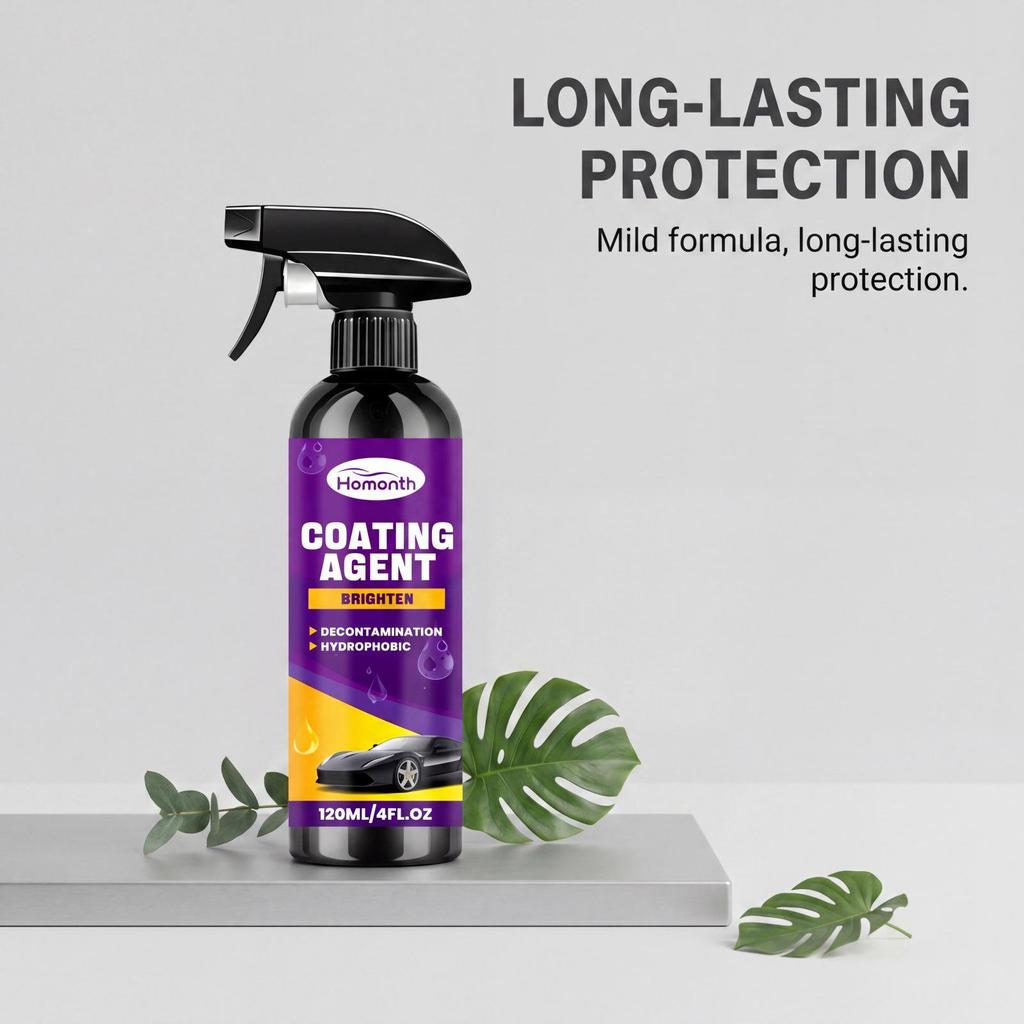 HOMONTH Car Coating Agent - Daily Cleaner & Hydrophobic Protectant for Enhanced Gloss on Car Paint.