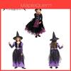 Exquisite Children's Halloween Witch Costume With Silky Fabric And Intricate Details