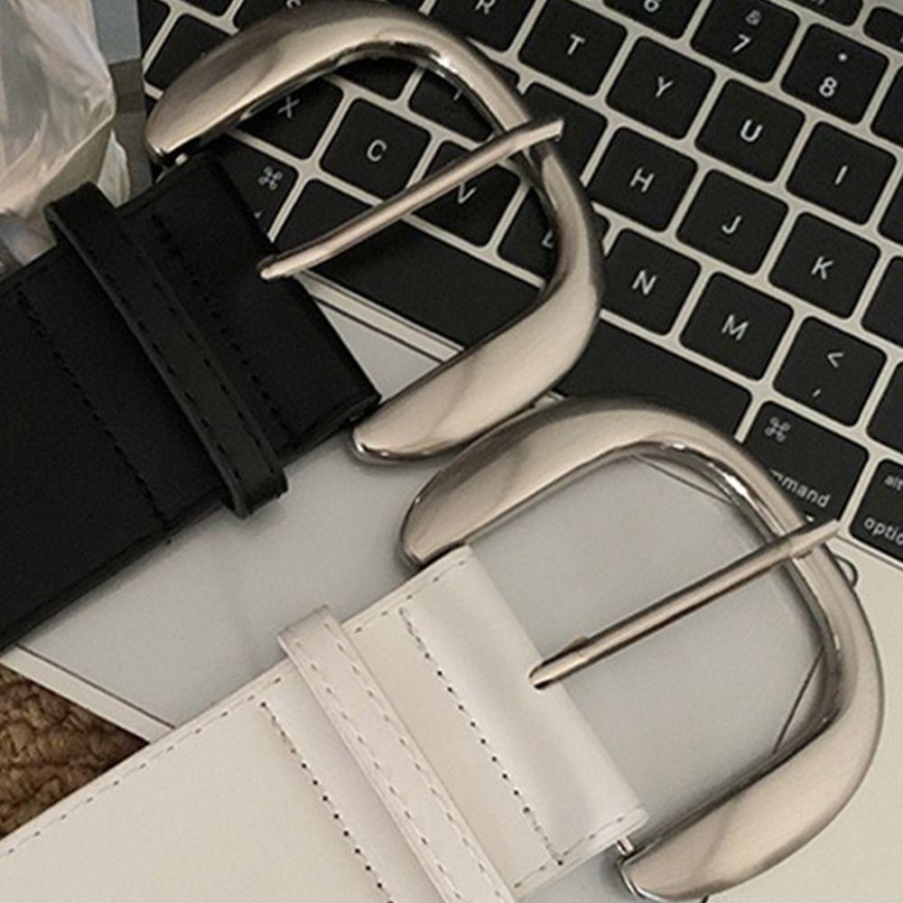 Black White Brown Women's Belt Minimalist Dress Jeans Belt Fashion Wide Waist Belt  Spicy Girls